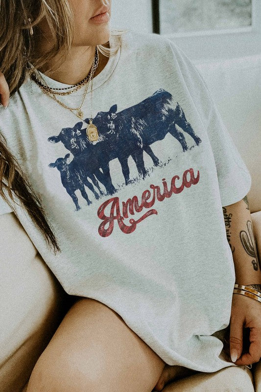 CATTLE AMERICA GRAPHIC TEE